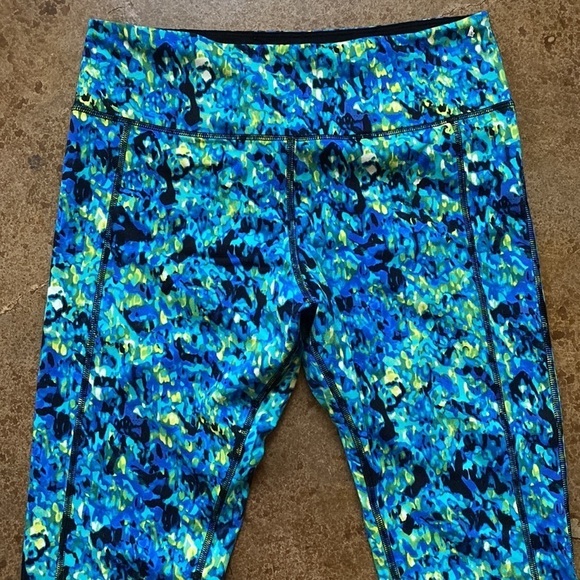 Soma Sport‎ Vibrant Viridian Blue Green Soft Athletic Workout Yoga 7/8 Leggings - Picture 4 of 9